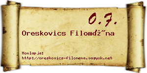 Oreskovics Filoména névjegykártya